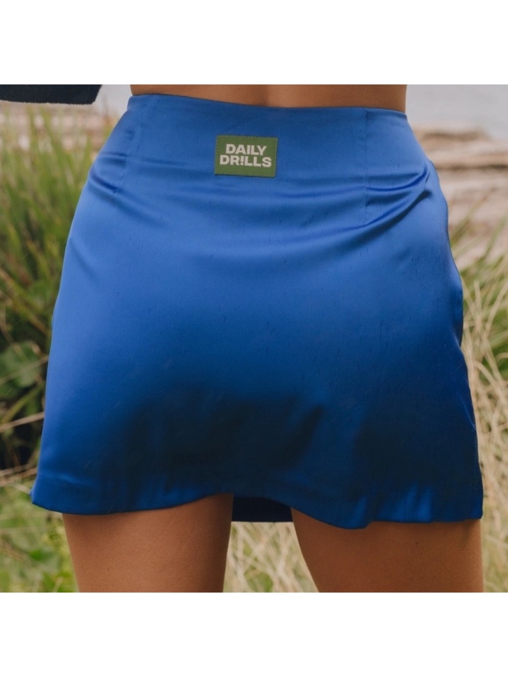 Daily Drills Cobalt Blue Satin Mini Skirt